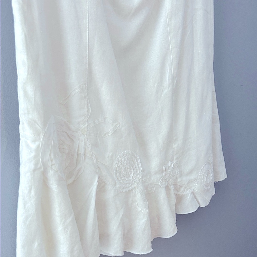 Nine West White Floral Midi Skirt